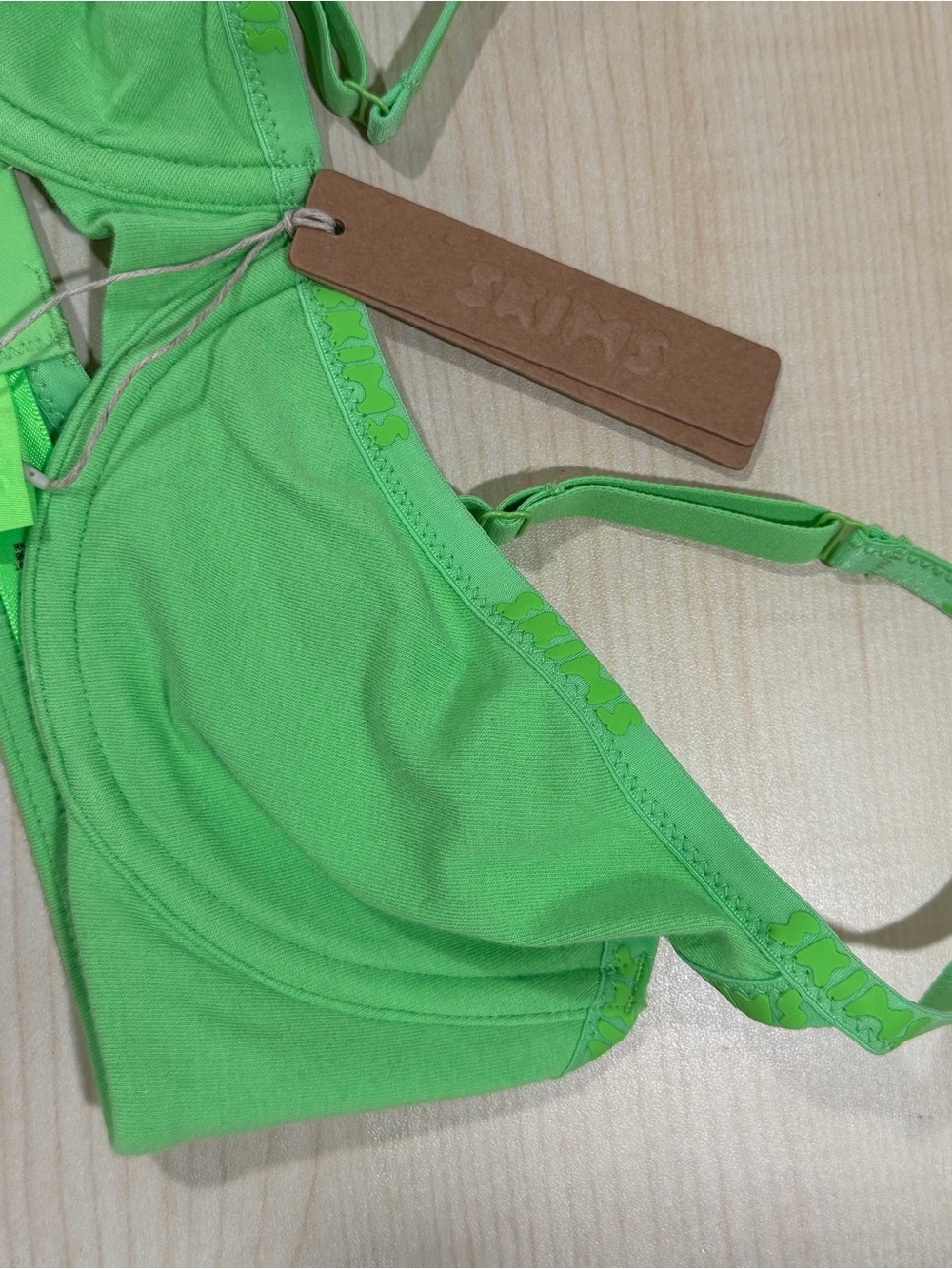 SKIMS Neon Green Bra